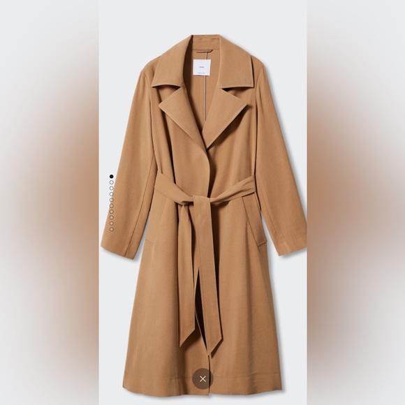 MANGO Flowy Label Trench - Picture 1 of 15